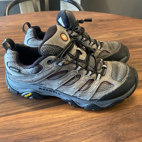 Merrell Performance Footwear Mens 8 Grey No tie Vibram Sole Hiking Walking Boot - Picture 2 of 7